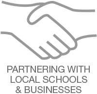 Partnering with local schools and businesses